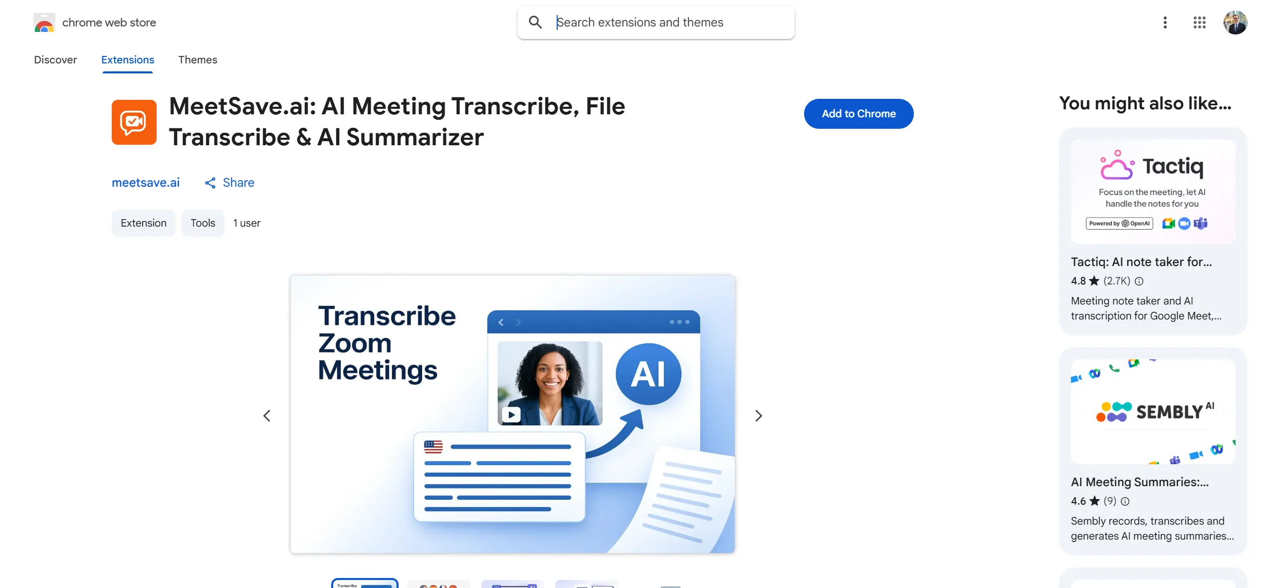 MeetSave Browser Extension