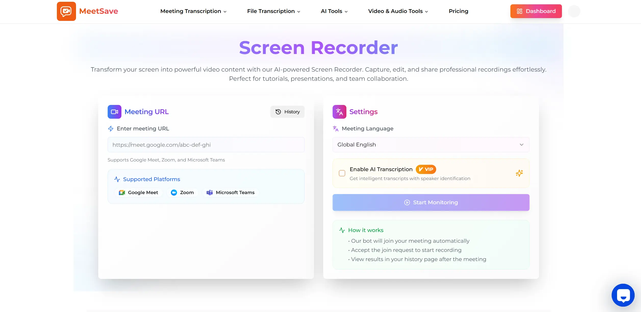 Screen Recording Transcription